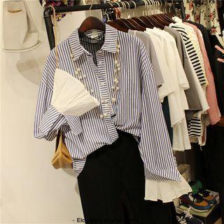 Flare-cuff Striped Shirt