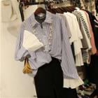 Flare-cuff Striped Shirt