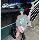 Long-sleeve Check Print T-shirt / Cut-out Sweatshirt