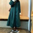 Fleece Lined Long Coat As Shown In Figure - One Size