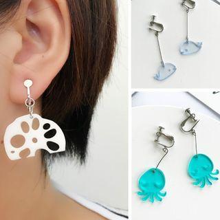 Cartoon Acrylic Clip-on Earrings