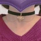 Heart Pendant Chained Layered Choker 1 Pc - Gold - One Size