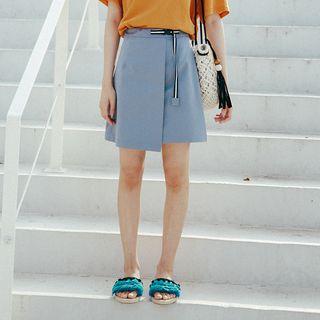 Buckled Asymmetrical A-line Skirt