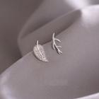 Non-matching Rhinestone Leaf & Branches Earring