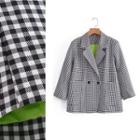 Double-breasted Gingham Check Blazer