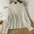 Mock-neck Loose-fit Lace Top