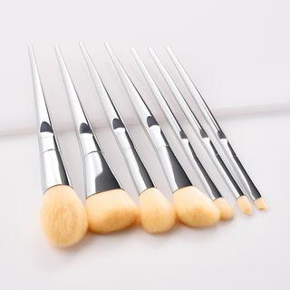 Set Of 7: Makeup Brush Silver - One Size