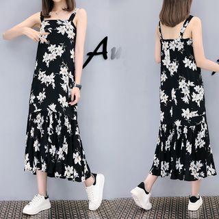 Strappy Floral Midi Sun Dress