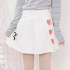 Heart Embroidered A-line Skirt