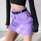 Set: Plain Mini Skirt + Belt