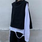 Drawstring Vest Black - One Size