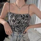 Zebra Print Camisole Top As Shown In Figure - One Size