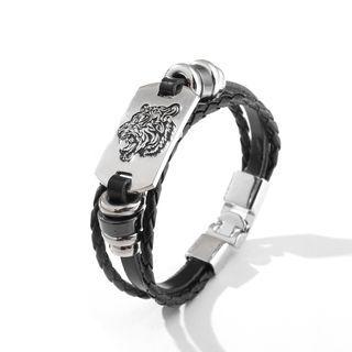 Tiger Faux Leather Woven Bracelet