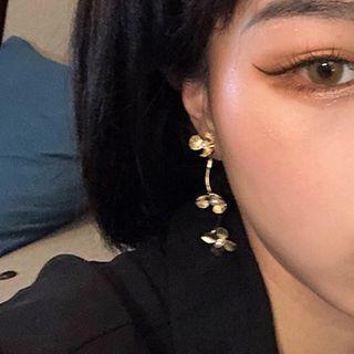 Floral Earring 1 Pair - 925 Silver - Gold - One Size