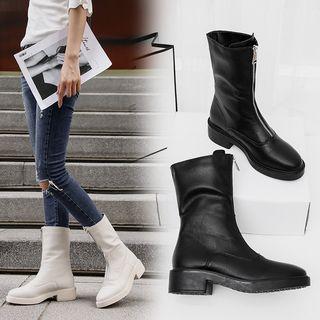 Low-heel Platform Mid-calf Boots