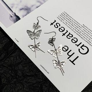 Stainless Steel Butterfly Drop Earring