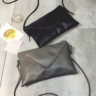 Braid Faux Leather Envelope Shoulder Bag