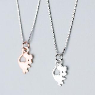 925 Sterling Silver Mouse Pendant Necklace