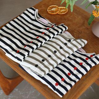 Button-down Stripe T-shirt