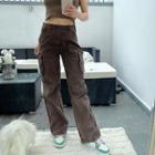 High-waist Pocket Straight-fit Pants