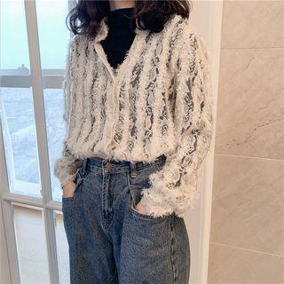 Fringed Lace Blouse Almond - One Size