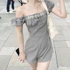 Ruffled Off Shoulder Playsuit