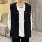 Long Sleeve Top With Detachable Vest