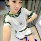 Set: Short-sleeve Patterned T-shirt + Shorts