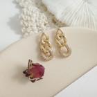 Rhinestone Chain Drop Earring 1 Pair - Gold - One Size