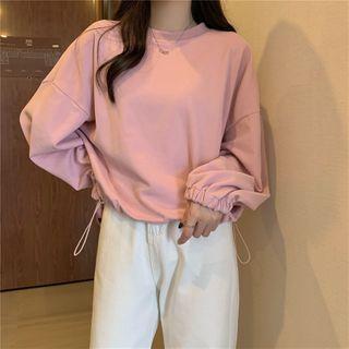 Drawstring Round-neck Sweatshirt