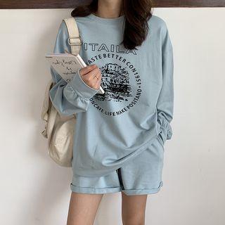 Set: Printed Pullover + Shorts