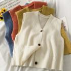 Button-up Knit Vest In 8 Colors