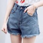 Wide Leg Denim Hot Pants