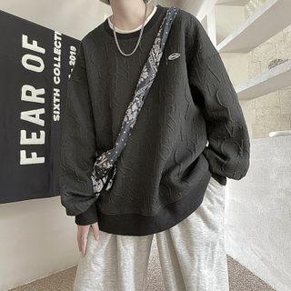 Long-sleeve Letter Embossed Sweatshirt