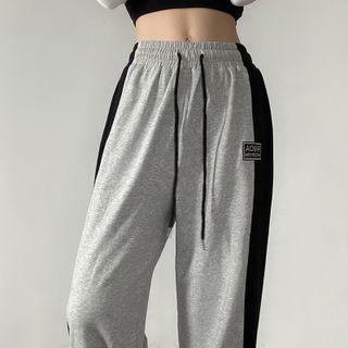 Two Tone Low Waist Drawstring Sweatpants