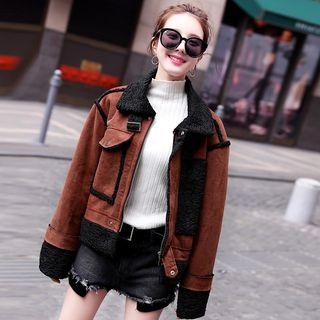 Fleece-lined Belted Zip Jacket