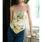 Print Camisole Top Yellow & Green & White - One Size