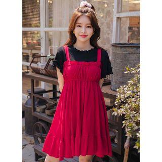 Frilled-edge Short-sleeve T-shirt