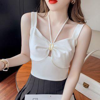 Halter-neck Cutout Buckled Camisole Top