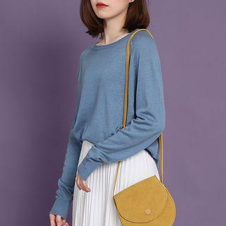 Crew-neck Sweater Grayish Blue - One Size