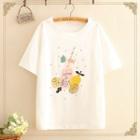 Lemon Juice Printed Short-sleeve Top