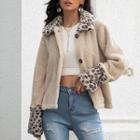 Long Sleeve Leopard Print Furry Coat