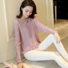 Lace Long-sleeve Knit Top