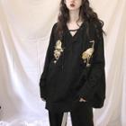 Embroidered Sweatshirt Black - One Size