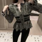 Knit Peplum Top As Shown In Figure - One Size