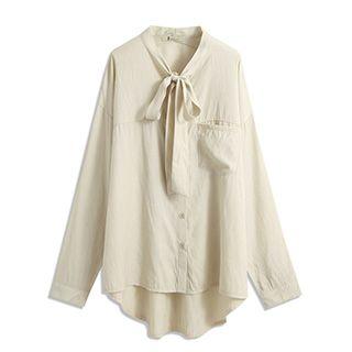Tie-neck Loose-fit Blouse