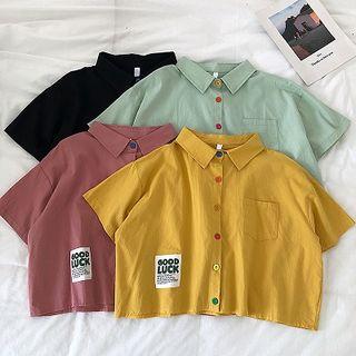 Single-breasted Short-sleeve Blouse