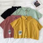 Single-breasted Short-sleeve Blouse