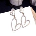 Faux-pearl Heart Drop Earring 1 Pair - Gold - One Size