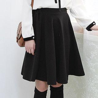 Band-waist Napped Flare Skirt